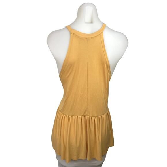 Urban Outfitters Kimchi Blue Yellow Sleeveless Cami Camisole Peplum Tank Top M - Picture 2 of 6
